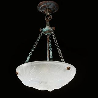 Rene Lalique, 'Moineaux' pendant ceiling light