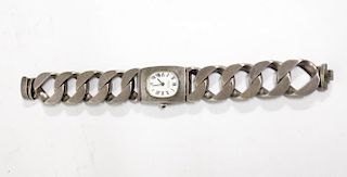 Jean Perret Swiss Silver Wrist Watch & Chain