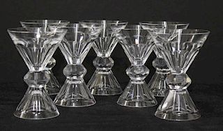 7 St. Louis Cristal 2-Parison Martini Glasses