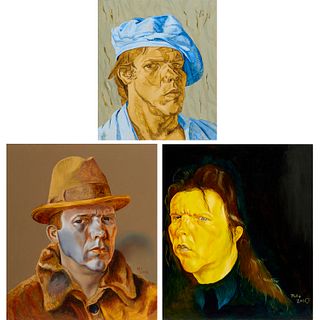 Philip Akkerman, (3) oil on panel portraits