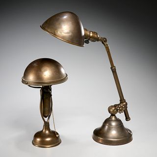(2) Early 20th c. task lamps, incl. O.C. White