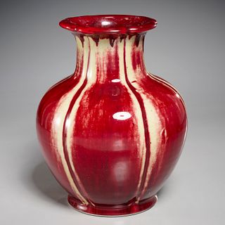 Chinese oxblood flambe Haitangzun vase
