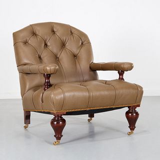 George Smith (attrib) leather lounge chair
