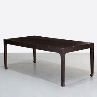 Lacquer dining table supplied by Mario Buatta