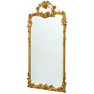 Fine and large George III giltwood pier mirror