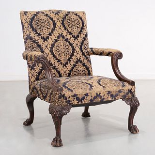George II mahogany library armchair, ex-Rosenbach