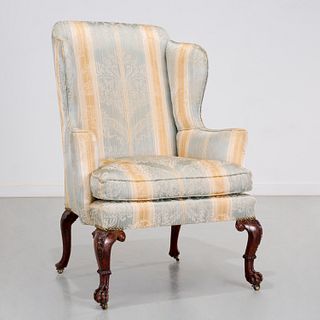 George II mahogany wing chair, ex-Rosenbach