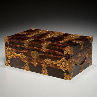 Victorian bronze mounted hardwood games box
