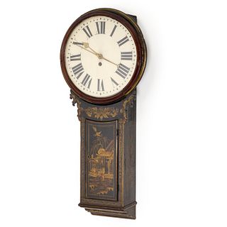 George III chinoiserie lacquer Parliament clock