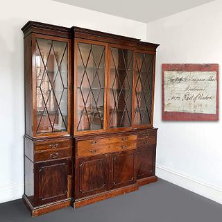George III breakfront bookcase, ex St. Aubyn