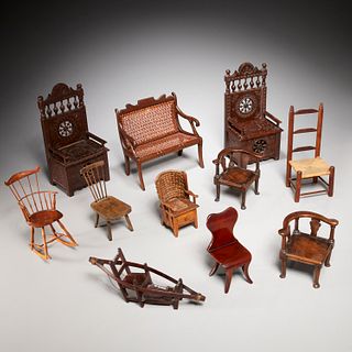 Antique miniature chair collection