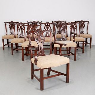 (10) George III style mahogany dining chairs