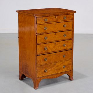 American Federal birch six-drawer chest