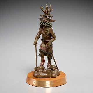 Ron Honyouti, Hopi bronze deer dancer, c. 1980s