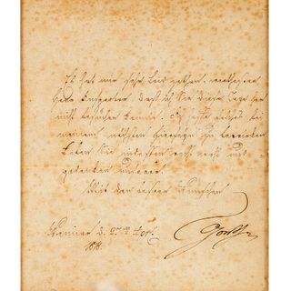 Johann Wolfgang Goethe, autograph letter, signed