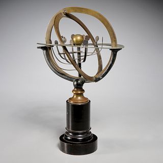 Empire brass Copernican armillary sphere