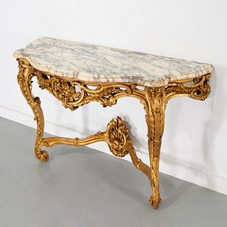 Good antique Louis XV style giltwood console