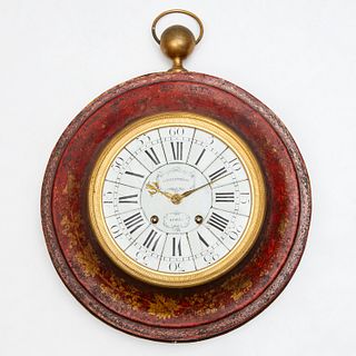 G.J. Champion, large French tole wall clock
