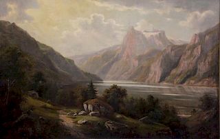 LOUIS, John F. Oil on Canvas. Landscape.