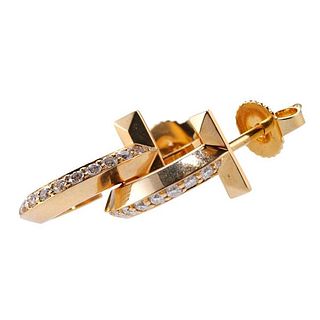 Tiffany &amp; Co 18k Gold Diamond Hoop Earrings