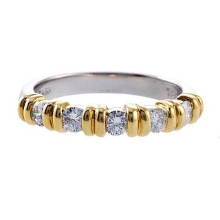 Platinum 18k Gold Diamond Wedding Half Band Ring
