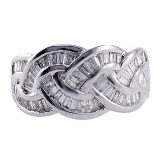 Platinum Diamond Braided Ring
