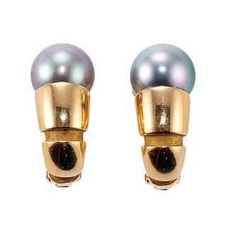Mauboussin 18k Gold Pearl Clip on Earrings