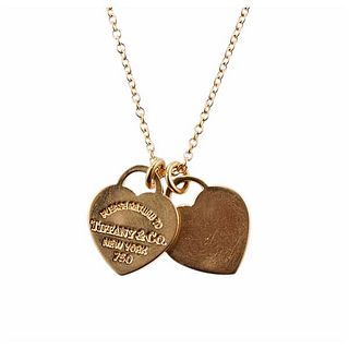 Tiffany &amp; Co Return To 18k Gold Heart Charm Pendant Necklace 