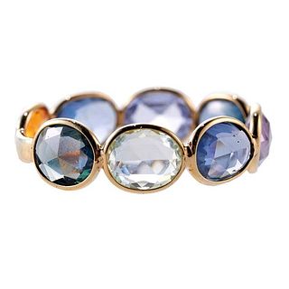 18k Gold Multicolor Sapphire Band Ring