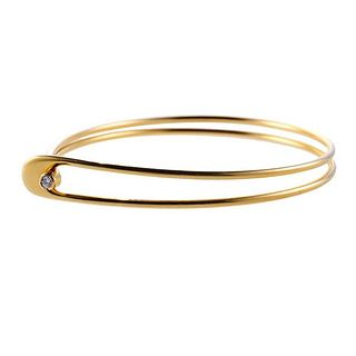 Georg Jensen 18k Gold Diamond Bangle Bracelet