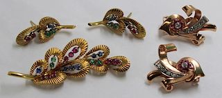 JEWELRY. Retro and Vintage Gold and Colored Gem