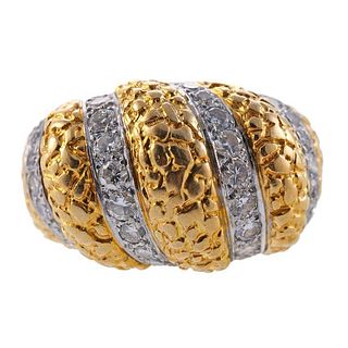 1960s 18k Gold Diamond Ring