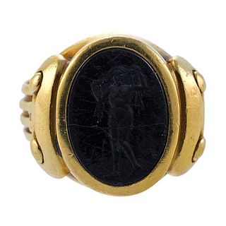 Kieselstein Cord 18k Gold Intaglio Onyx Ring