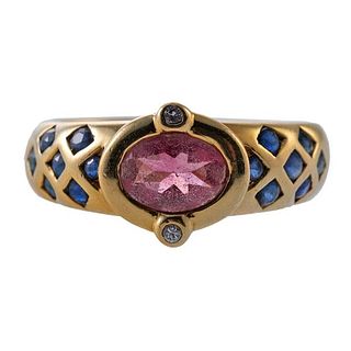 Kylo 18k Gold Pink Sapphire Diamond Ring