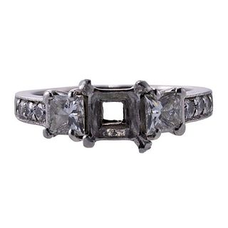GIA 0.84ctw H VS2 VS1 Diamond Platinum Engagement Ring Setting