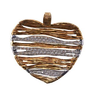 Roberto Coin Elephantino 18k Gold Diamond Heart Pendant
