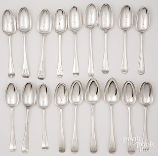 Assorted Georgian silver tablespoons
