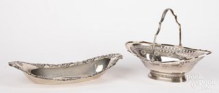 Sterling silver basket and tray