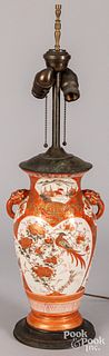 Japanese Kutani vase lamp