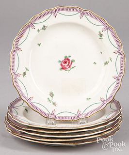 Six Chelsea porcelain plates