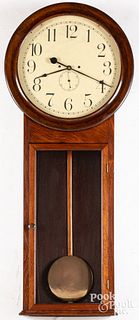 Atkins Clock Co. rosewood regulator wall clock