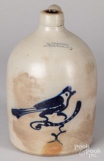 New York stoneware merchant jug, 19th c.
