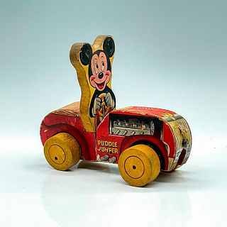 Mickey Mouse Fisher Price Wooden Pull Toy Puddle Jumper