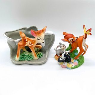Walt Disney Figurine and Ceramic Planter, Bambi