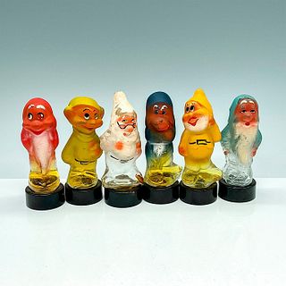 Six of the Seven Dwarfs Russian Glass Perfume Bottles