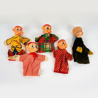 5pc Walt Disney's Dopey, Antique Hand Puppets