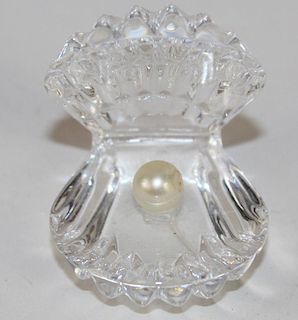 Waterford crystal oyster shell with pearl