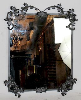 Iron foliate framed mirror