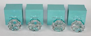 Lot of 4 Tiffany & Co crystal candle holders