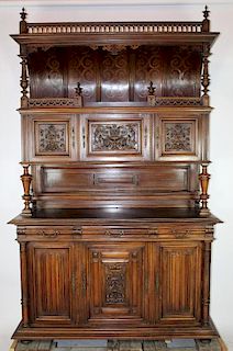 French 19th century hooded buffet in walnut